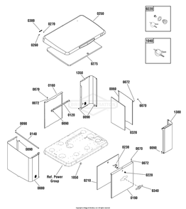 Enclosure Group Diagram and Parts List for 040489-03  Briggs and Stratton Generator